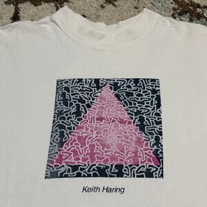 Vintage 80s 90s Keith Haring Silence = Death Shirt Size Large AIDS Awareness